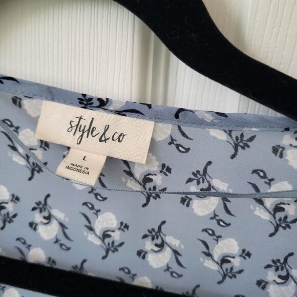 Boho Flowy Top with Ruffle Sleeves - Large - Picture 2 of 4